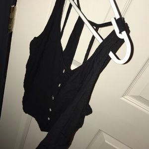 Black Aéropostale button up tank top